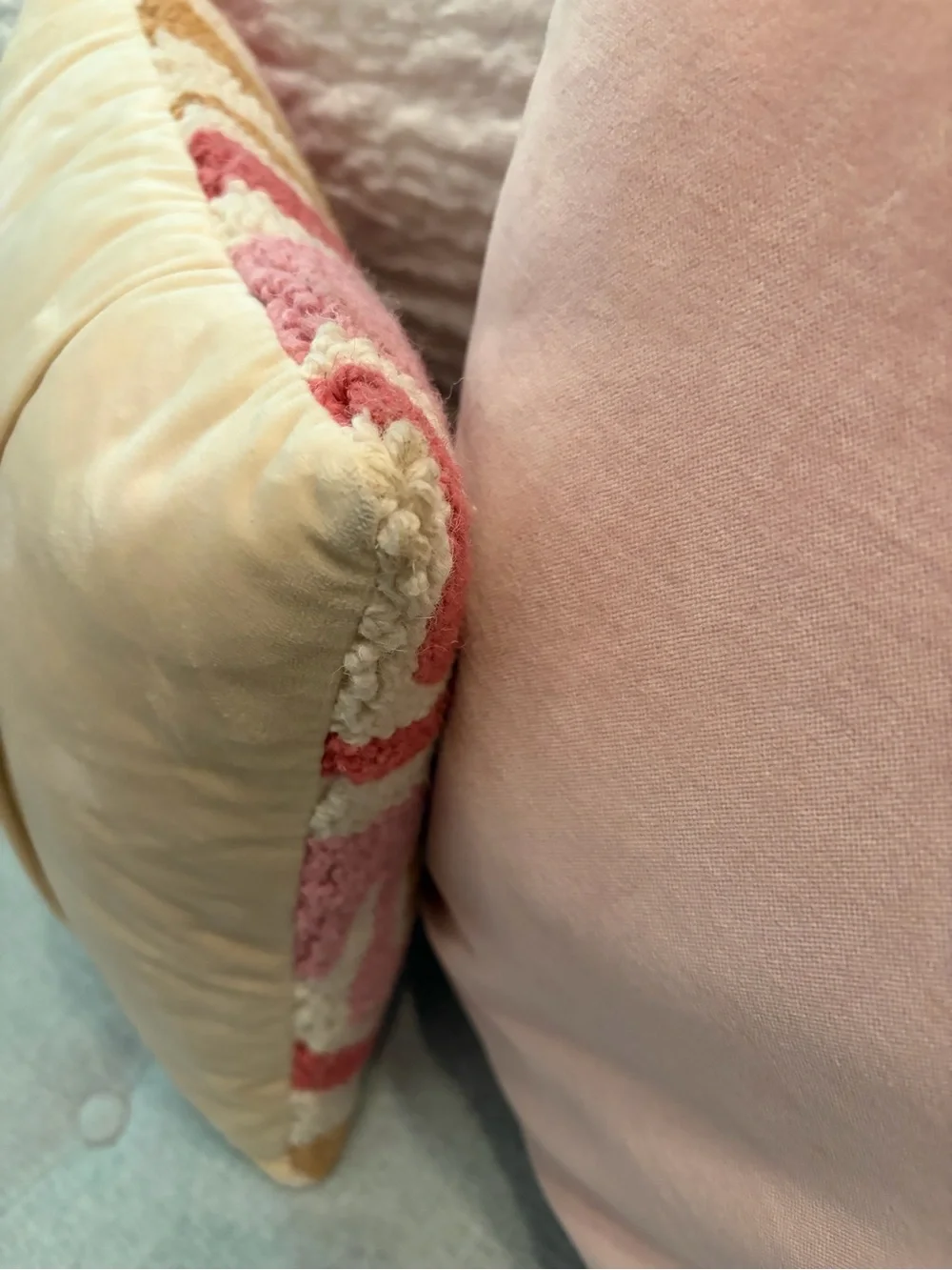 Target Pink, Red, Cream & Mustard Abstract Hooked Accent Pillow